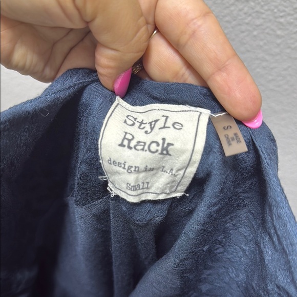 Style Rack Blue Ribbed Slip Dress for Night Out - Picture 9 of 9